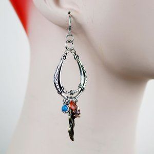 Poetic Spirit Charmed Horseshoe Dangle Earrings